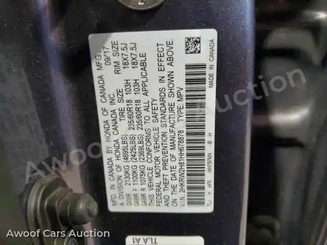 2017 Honda CRV 2HKRW2H81HH678878 — Copart auction photo 13