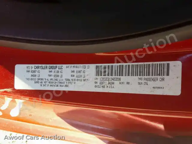 2013 Dodge Avenger 1C3CDZCB1DN653596 — photo 10 de la vente Copart