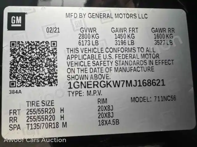 2021 Chevrolet Traverse 1GNERGKW7MJ168621 — Copart auction photo 15