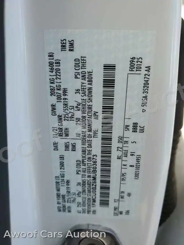 2021 Ford Escape 1FMCU0BZ6MUB03673 — Copart auction photo 13