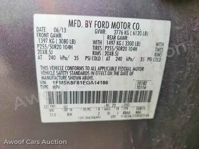 2014 Ford Explorer 1FM5K8F81EGA14186 — Copart auction photo 12
