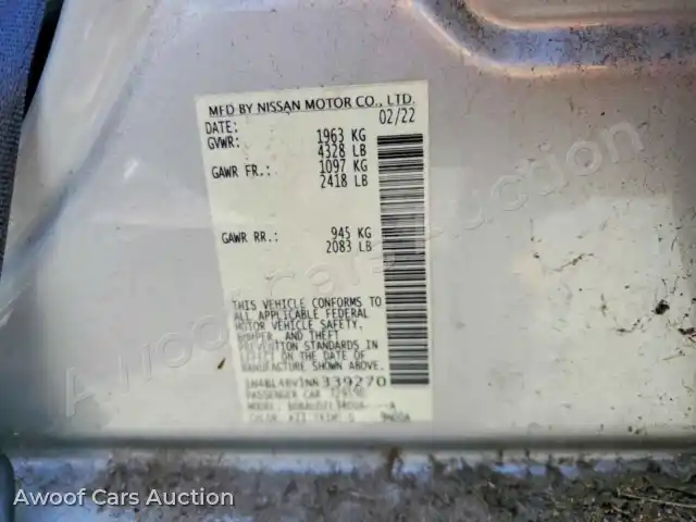 2022 Nissan Altima 1N4BL4BV1NN339270 — Copart auction photo 12