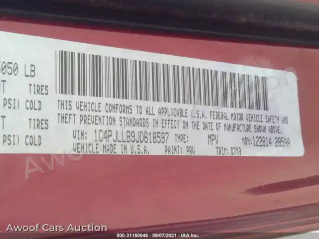 2018 Jeep Cherokee 1C4PJLLB9JD618597 — Iaai auction photo 9