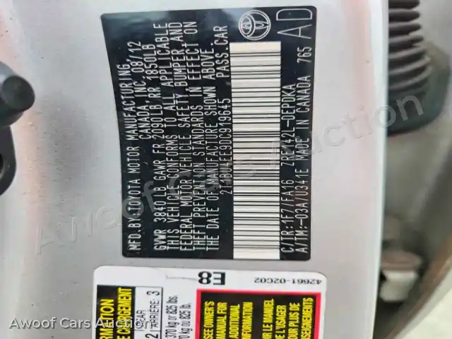 2013 Toyota Corolla 2T1BU4EE9DC919645 — Copart auction photo 12