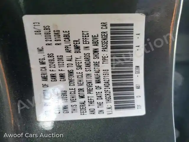 2013 Honda Accord 1HGCR2F34DA271516 — Copart auction photo 12