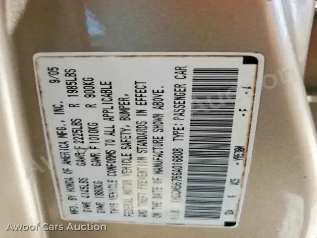 2006 Honda Accord 1HGCM56766A016808 — Copart auction photo 12