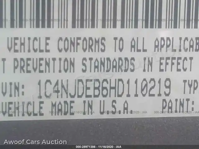 2017 Jeep Compass 1C4NJDEB6HD110219 — Iaai auction photo 9