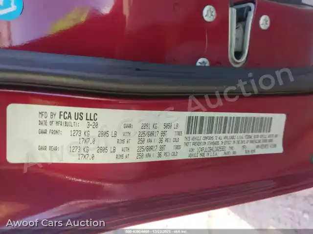 2020 Jeep Cherokee 1C4PJLCB4LD625931 — hoton gwanjo Iaai na 9