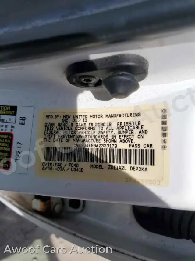 2010 Toyota Corolla 1NXBU4EE9AZ333179 — photo 12 de la vente Copart