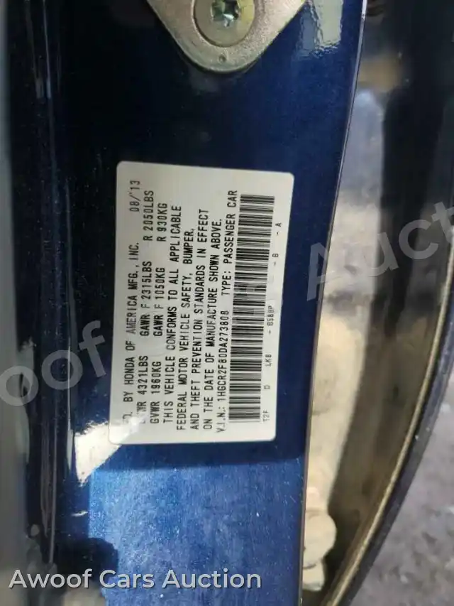 2013 Honda Accord 1HGCR2F80DA273808 — Copart auction photo 13