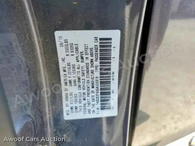 2016 Honda Accord 1HGCR2F8XGA005918 — Copart auction photo 12