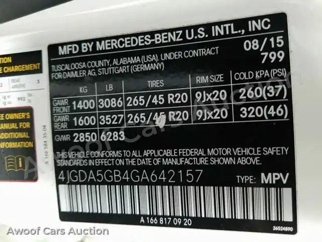2016 Mercedes-Benz GLE 4JGDA5GB4GA642157 — Manheim auction photo 6