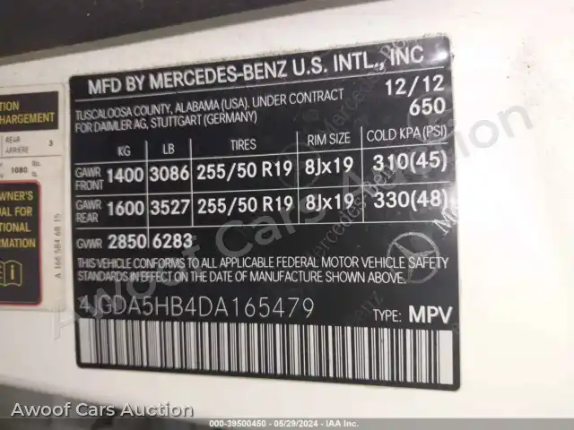 2013 Mercedes-Benz ML 350 4JGDA5HB4DA165479 — Iaai auction photo 9