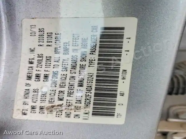 2013 Honda Accord 1HGCR2F34DA150243 — Copart auction photo 12