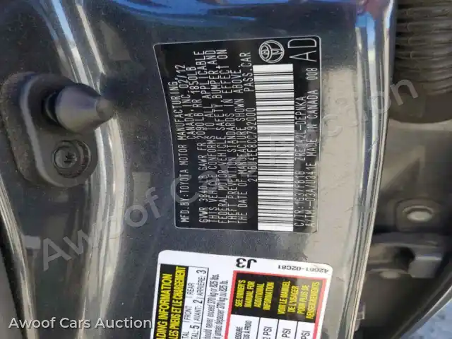 2012 Toyota Corolla 2T1BU4EE8CC792000 — Copart auction photo 12