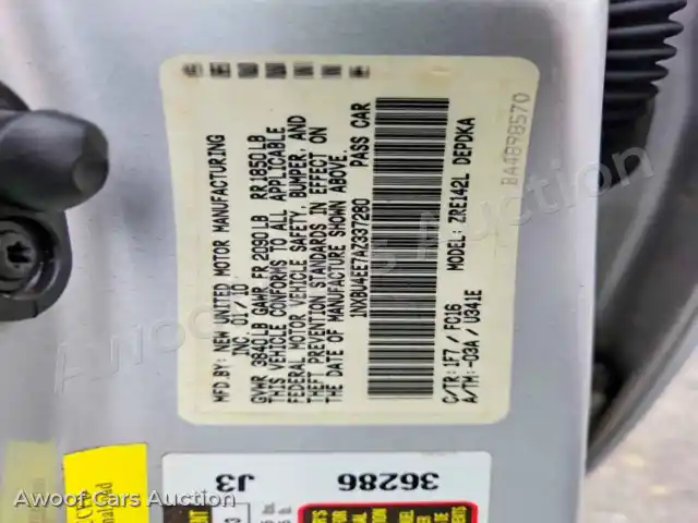 2010 Toyota Corolla 1NXBU4EE7AZ337280 — Copart auction photo 12