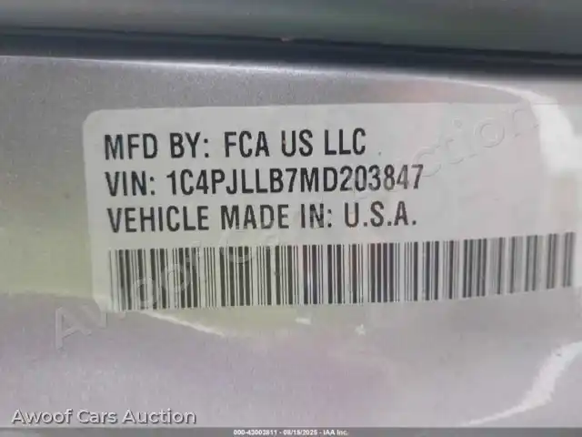 2021 Jeep Cherokee 1C4PJLLB7MD203847 — Iaai auction photo 9