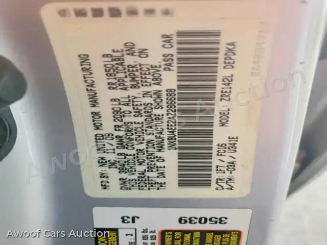 2010 Toyota Corolla 1NXBU4EE2AZ286688 — hoton gwanjo Copart na 12