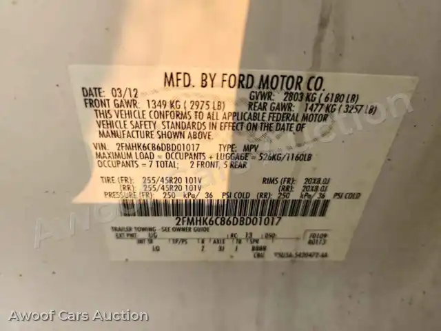 2013 Ford Flex 2FMHK6C86DBD01017 — Copart auction photo 13