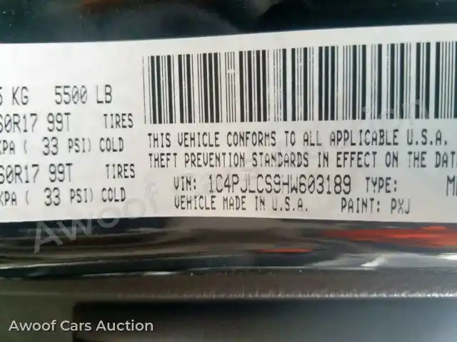 2017 Jeep Cherokee L 1C4PJLCS9HW603189 — Copart auction photo 10