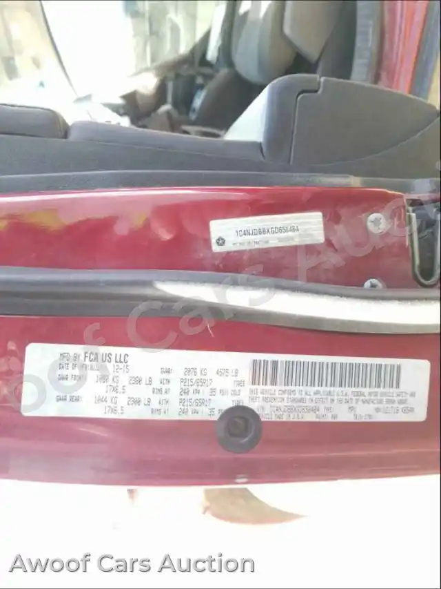 2016 Jeep Compass 1C4NJDBBXGD658484 — Copart auction photo 10