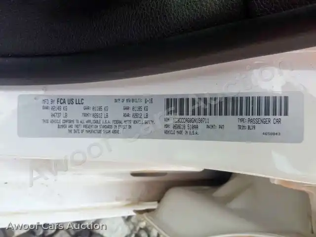 2016 Chrysler 200 1C3CCCAG0GN190711 — Copart auction photo 10