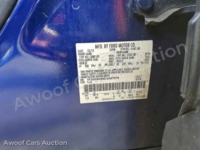 2013 Ford Explorer 1FM5K8D85DGA27279 — Copart auction photo 14