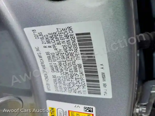 2018 Honda Accord 1HGCV1F11JA111495 — photo 12 de la vente Copart
