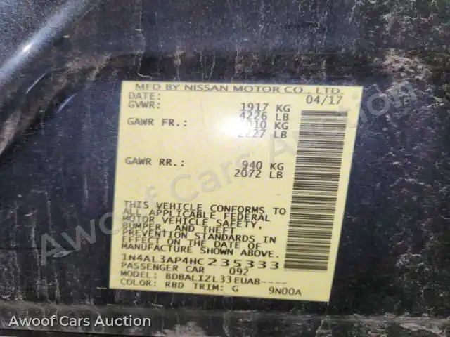2017 Nissan Altima 1N4AL3AP4HC235333 — Copart auction photo 13