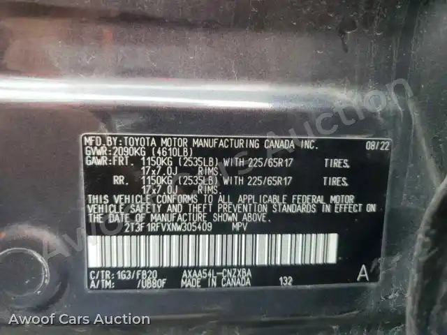 2022 Toyota RAV4 2T3F1RFVXNW305409 — Copart auction photo 13