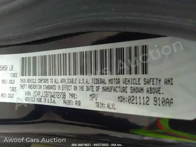 2016 Jeep Cherokee 1C4PJLDB7GW272738 — Iaai auction photo 9