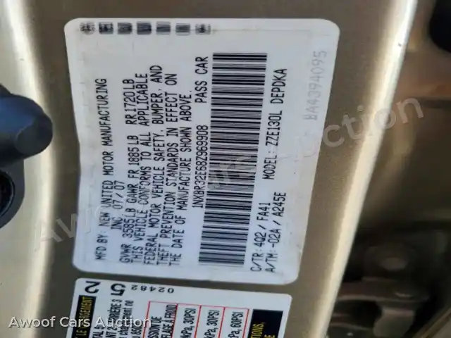 2008 Toyota Corolla 1NXBR32E68Z969908 — hoton gwanjo Copart na 12