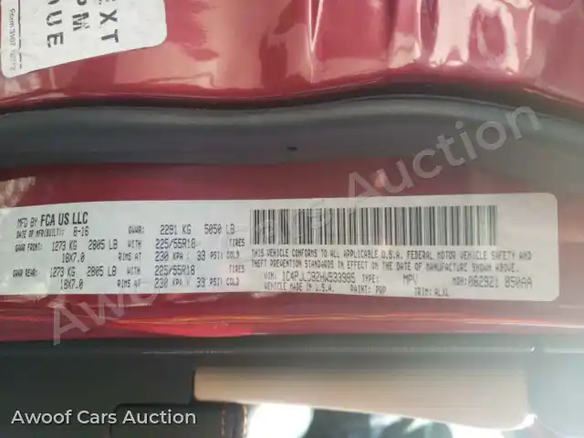 2017 Jeep Cherokee 1C4PJLDB2HW533985 — Copart auction photo 10