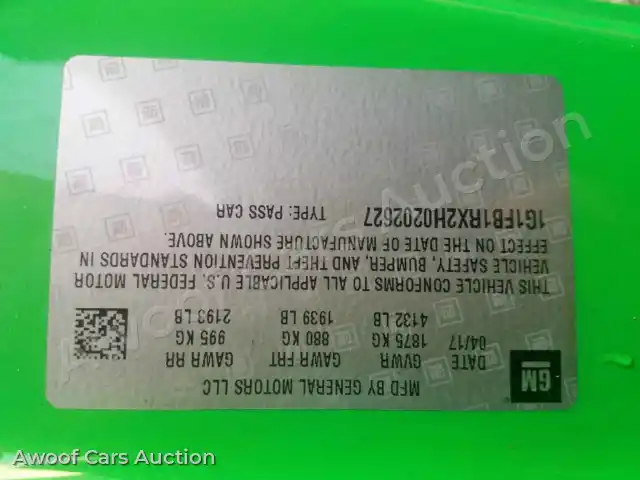 2017 Chevrolet Camaro 1G1FB1RX2H0202627 — Copart auction photo 10