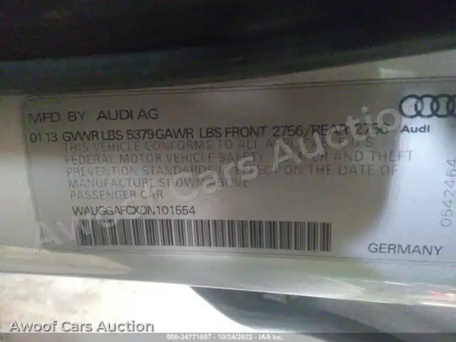 2013 Audi A6 WAUGGAFCXDN101554 — Iaai auction photo 9