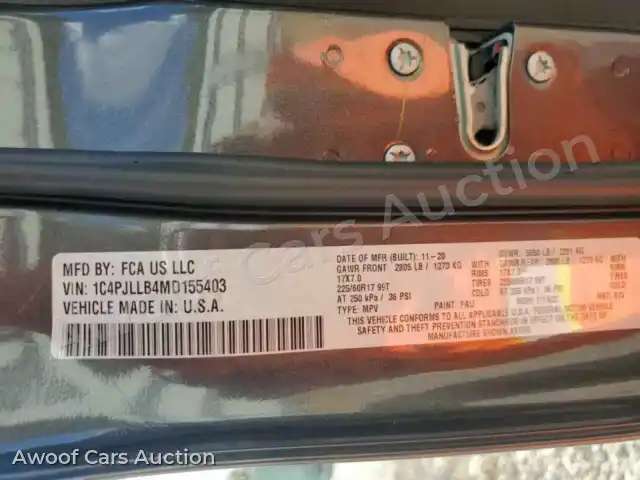 2021 Jeep Grand Cherokee 1C4PJLLB4MD155403 — photo 13 de la vente Copart