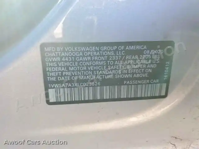 2020 Volkswagen Passat 1VWSA7A3XLC023826 — Copart auction photo 12