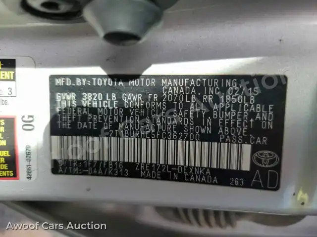 2015 Toyota Corolla 2T1BURHE5FC362700 — Manheim auction photo 31