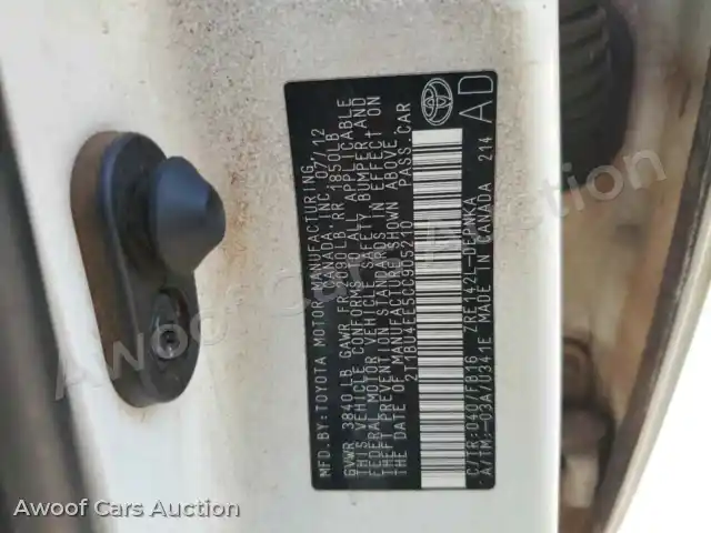 2012 Toyota Corolla 2T1BU4EE5CC905210 — Copart auction photo 12