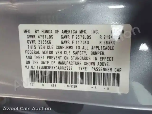 2016 Acura TLX 19UUB3F5XGA002537 — Copart auction photo 10