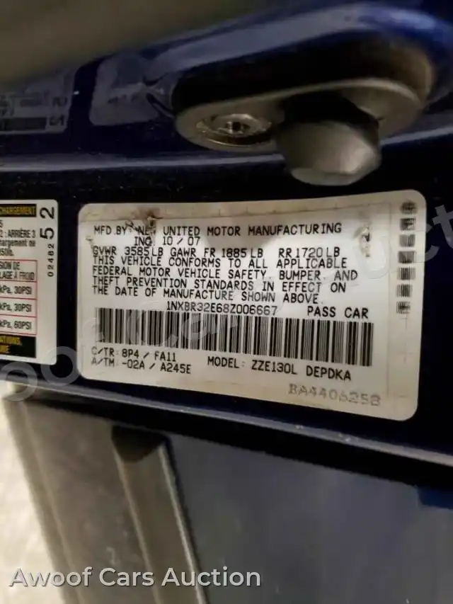 2008 Toyota Corolla 1NXBR32E68Z006667 — hoton gwanjo Copart na 13