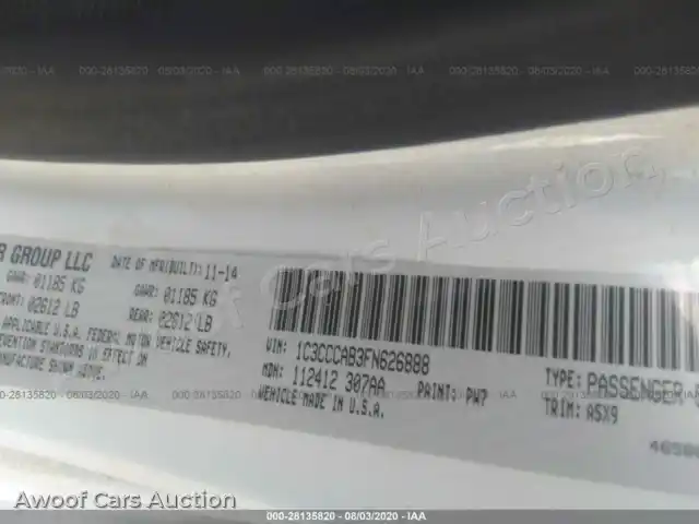 2015 Chrysler 200 1C3CCCAB3FN626888 — Iaai auction photo 9