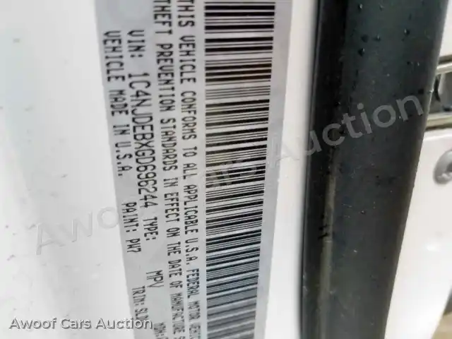 2016 Jeep Compass 1C4NJDEBXGD696244 — Copart auction photo 10