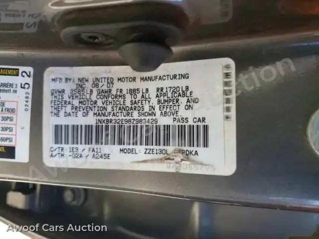 2008 Toyota Corolla 1NXBR32E98Z983429 — hoton gwanjo Copart na 12