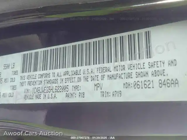 2017 Jeep Wrangler Unlimited 1C4BJWEG5HL622005 — Iaai auction photo 9
