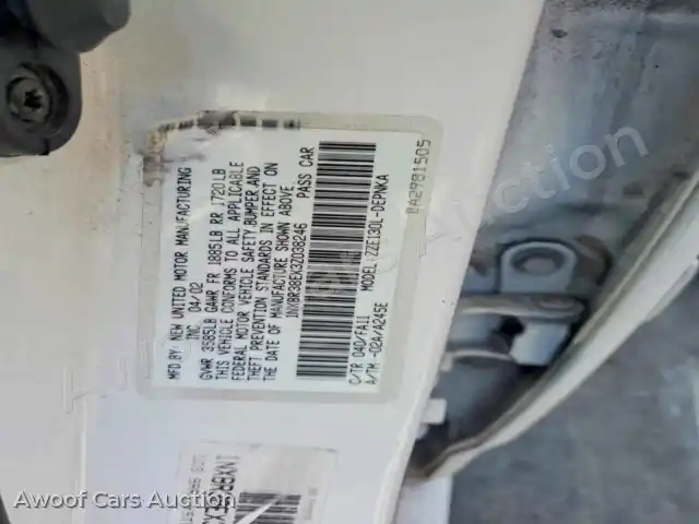 2003 Toyota Corolla 1NXBR38EX3Z038246 — hoton gwanjo Copart na 12