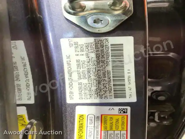 2018 Honda Accord 1HGCV1F59JA010501 — photo 12 de la vente Copart