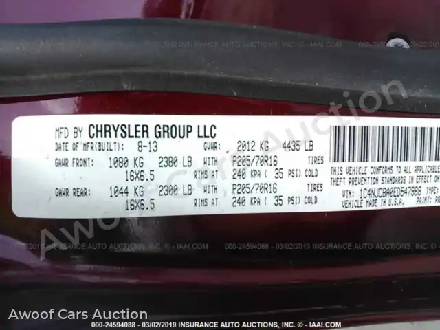 2014 Jeep Compass 1C4NJCBA0ED547988 — Iaai auction photo 9