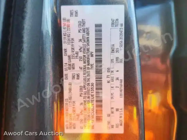 2014 Ford Escape 1FMCU0J97EUE13530 — Copart auction photo 13