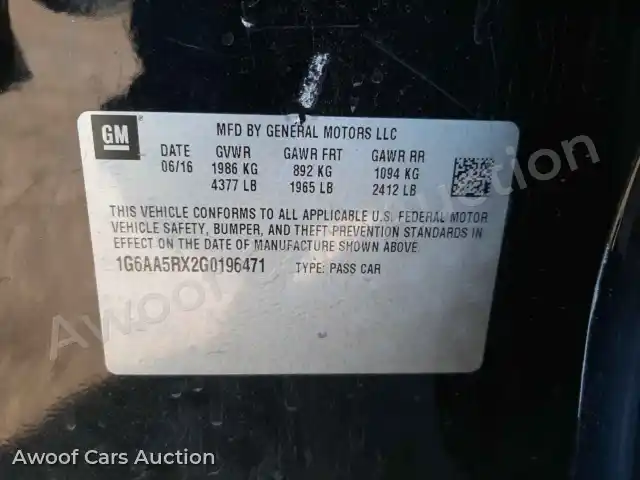 2016 Cadillac ATS 1G6AA5RX2G0196471 — Copart auction photo 10